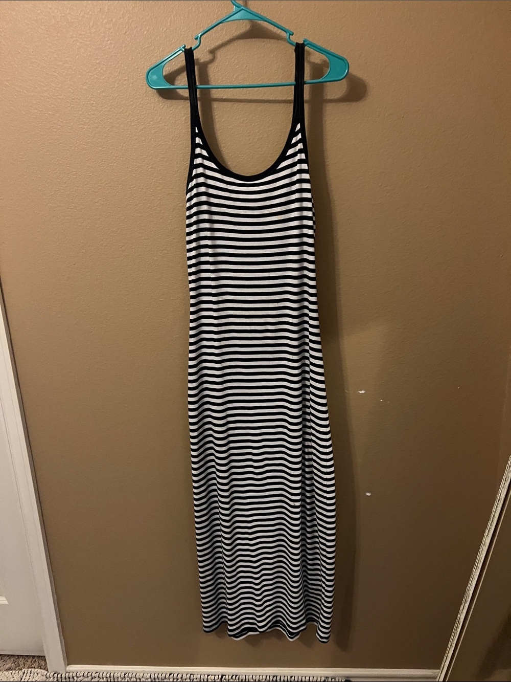 Blue and White Striped Women’s Maxi Dress